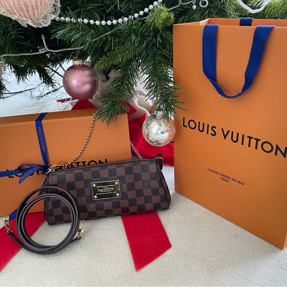 Louis Vuitton Damier Ebene Eva Crossbody Bag Brown